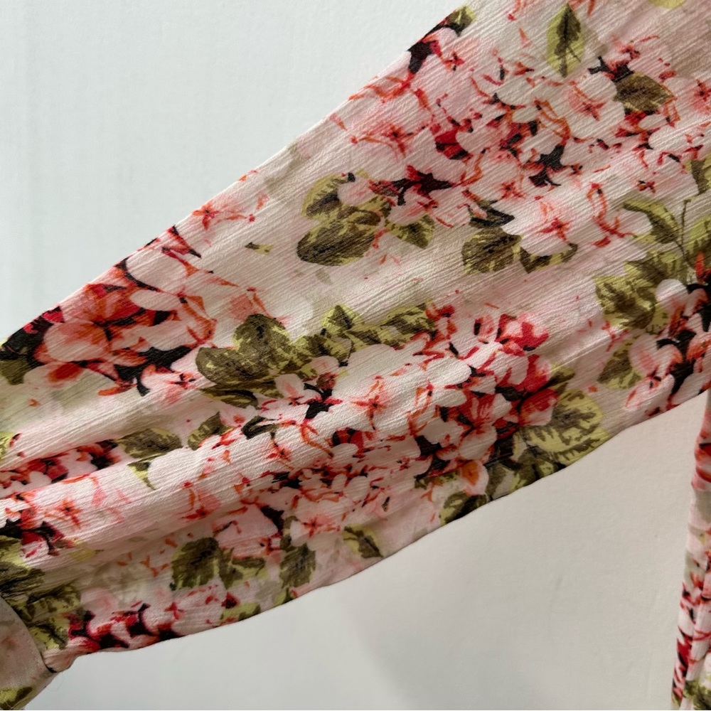J Jill Pebble Hydrangea Garden Dip Hem Midi Dress - Picture 12 of 13